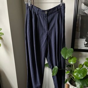 High-Waisted Wide Leg Striped Trousers